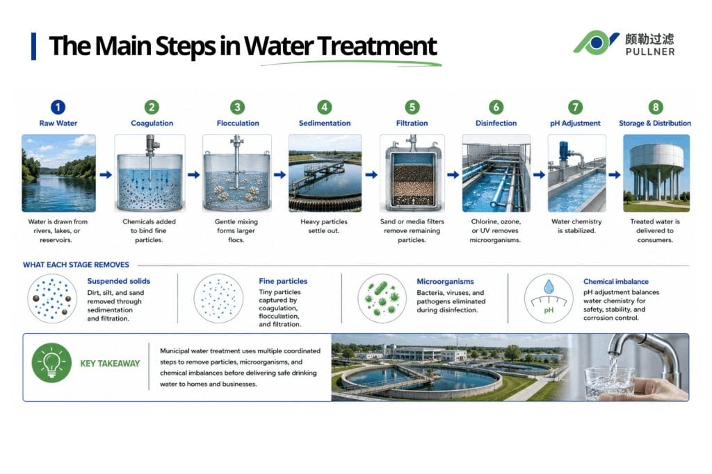 the main steps in water treatment